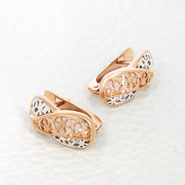 Серьги из красного золота без вставок