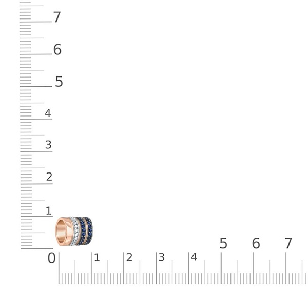 Подвеска из красного золота с 21 бриллиантами и 42 сапфирами