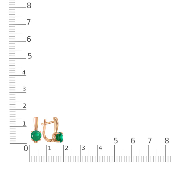 Серьги из красного золота с 2 агатами