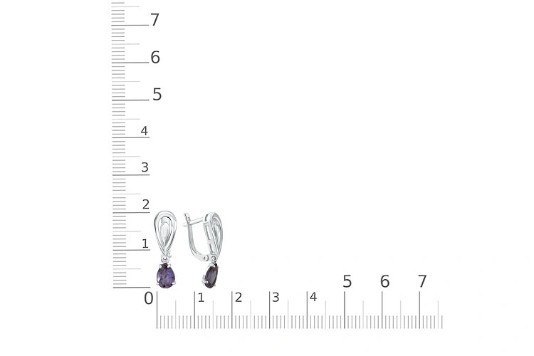 Серьги из белого золота с 2 корундами