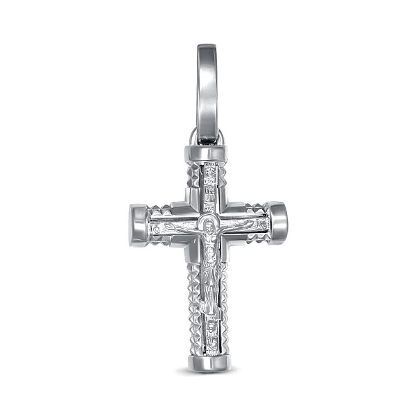 Крест из белого золота без вставок