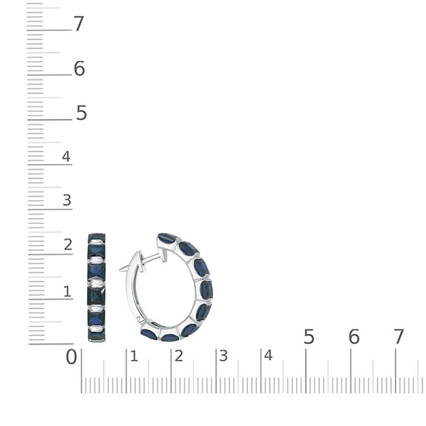 Серьги из белого золота с 16 корундами