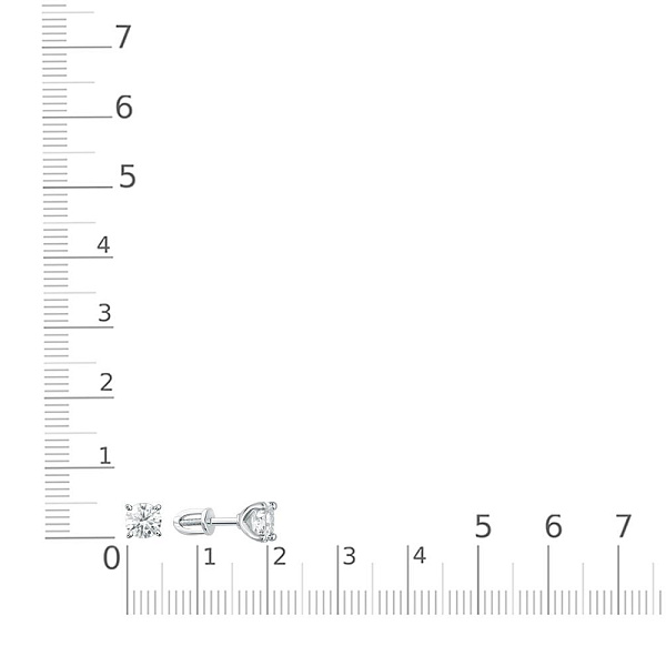 Серьги-пусеты из белого золота с 2 кристаллами swarovski