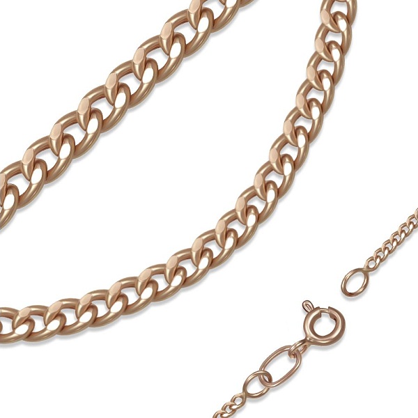Цепь плетение панцирь ⌀ нити 0,50 мм  из красного золота