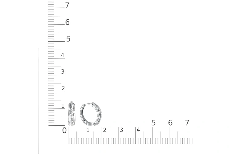 Серьги из белого золота с 20 фианитами