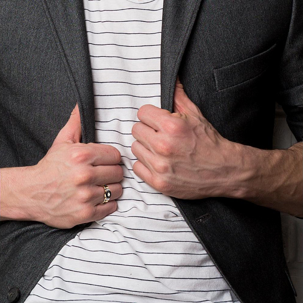 Печатка из красного золота с 11 бриллиантами