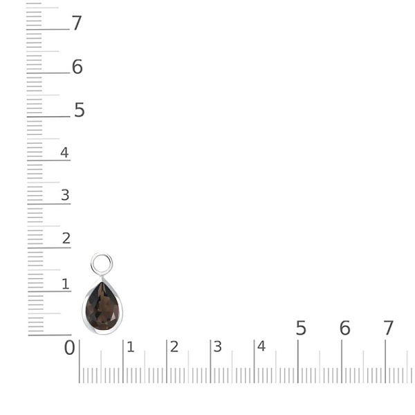 Подвеска серёг-трансформеров из белого золота с раухтопазом