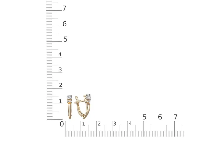 Серьги из жёлтого золота с 6 бриллиантами