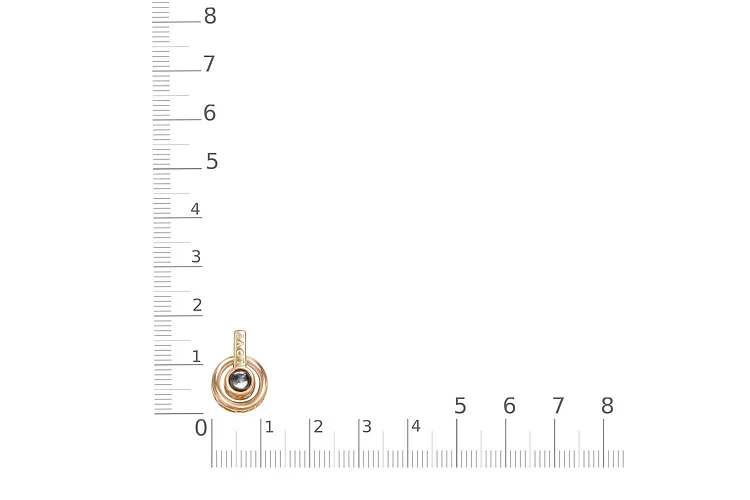 Подвеска Круг из красного золота с фианитом
