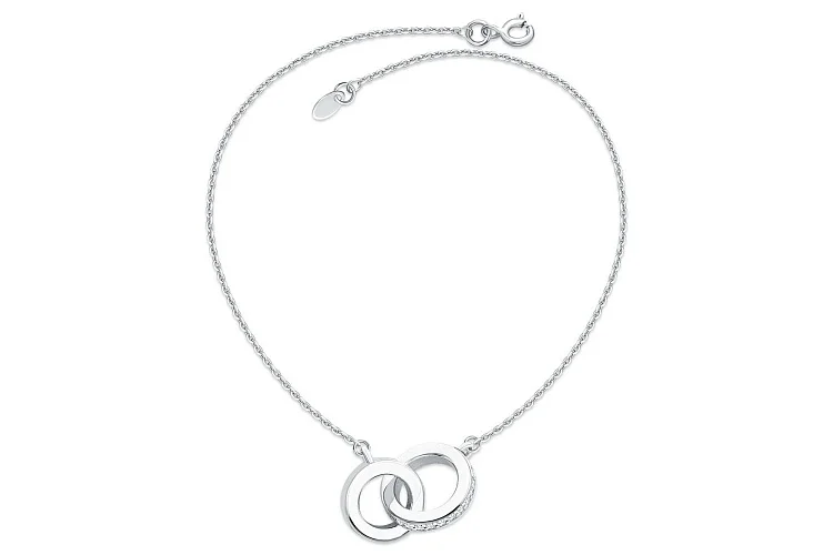 Колье Круг из белого золота с 24 фианитами