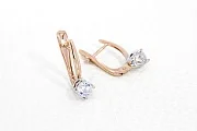 Серьги из красного золота с 2 кристаллами swarovski