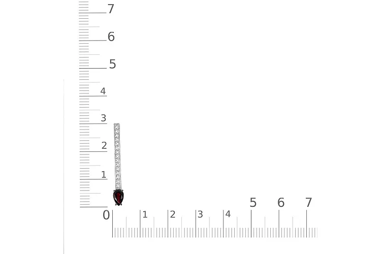 Подвеска Дорожка из красного золота с гранатом и 15 фианитами
