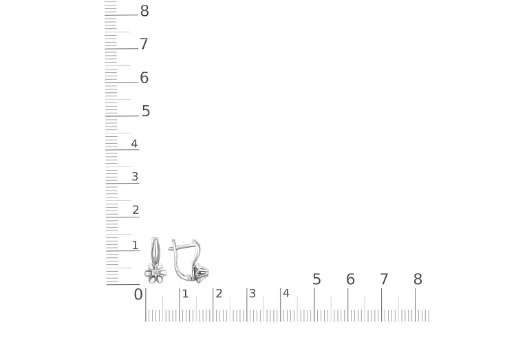 Серьги Цветы из белого золота с 2 бриллиантами