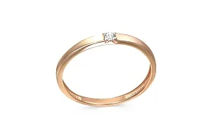 Кольцо из красного золота с фианитом