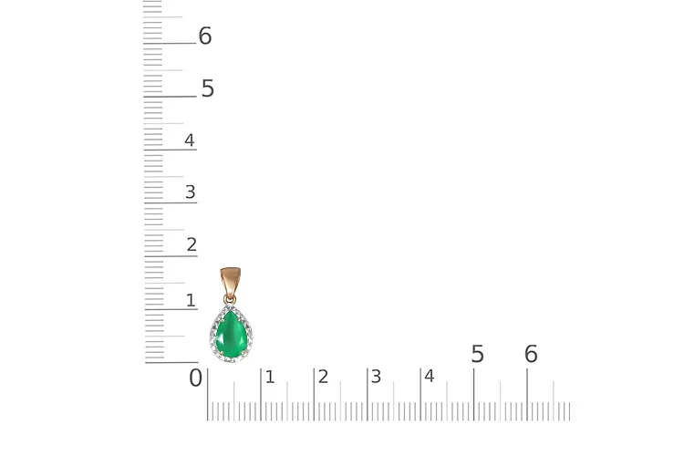 Подвеска капля из красного золота с агатом