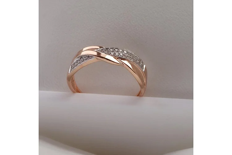 Кольцо дорожка из красного золота с 31 бриллиантами