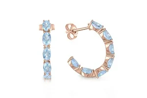 Серьги-пусеты из красного золота с 14 топазами sky