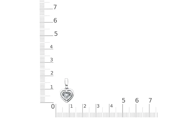 Подвеска Сердце из белого золота с 32 выращенными бриллиантами