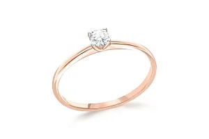 Кольцо помолвочное из красного золота с бриллиантом