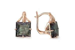 Серьги из красного золота с 2 александритами