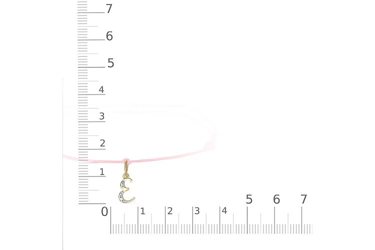 Браслет Буква из жёлтого золота с 3 фианитами