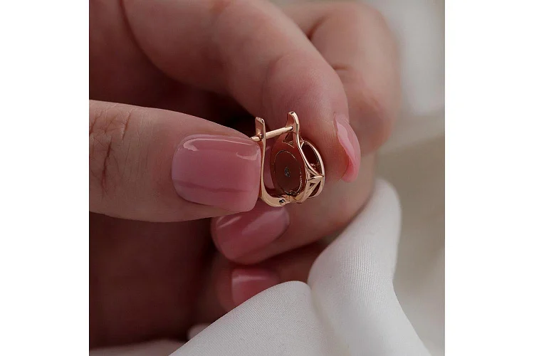 Серьги из красного золота с 42 бриллиантами