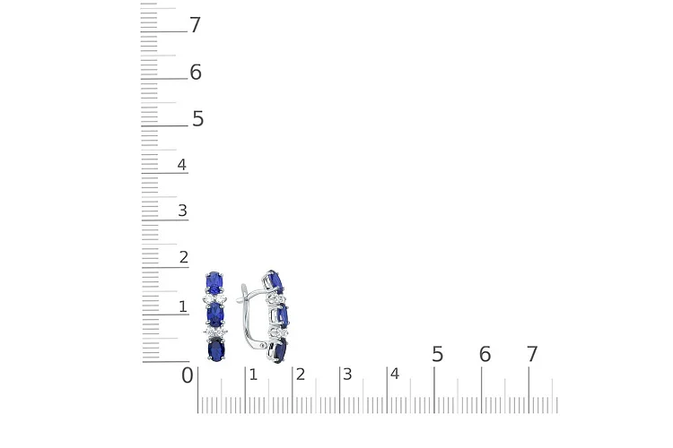 Серьги из белого золота с 14 фианитами