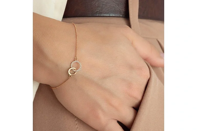 Браслет Круг из красного золота с 20 бриллиантами