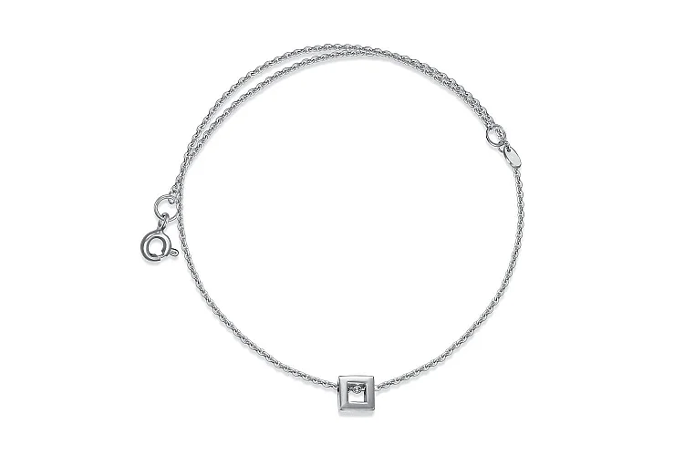 Колье Квадрат из белого золота без вставок