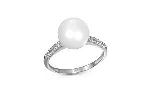 Кольцо из белого золота с жемчугом и 48 бриллиантами
