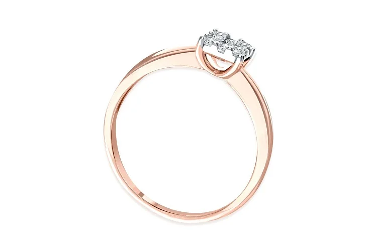 Кольцо Малинка из красного золота с 9 муассанитами