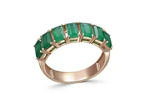 Кольцо Дорожка из красного золота с 7 агатами