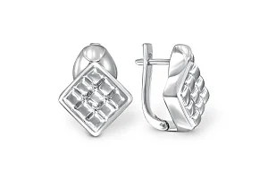 Серьги из белого золота без вставок