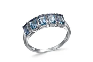 Кольцо Дорожка из белого золота с 5 топазами лондон