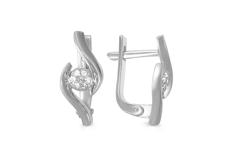 Серьги из белого золота с 14 бриллиантами