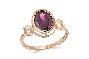 Кольцо из красного золота с родолитом