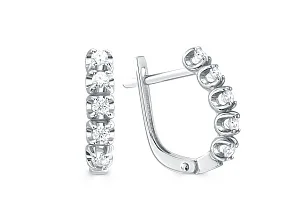 Серьги Дорожки из белого золота с 10 муассанитами