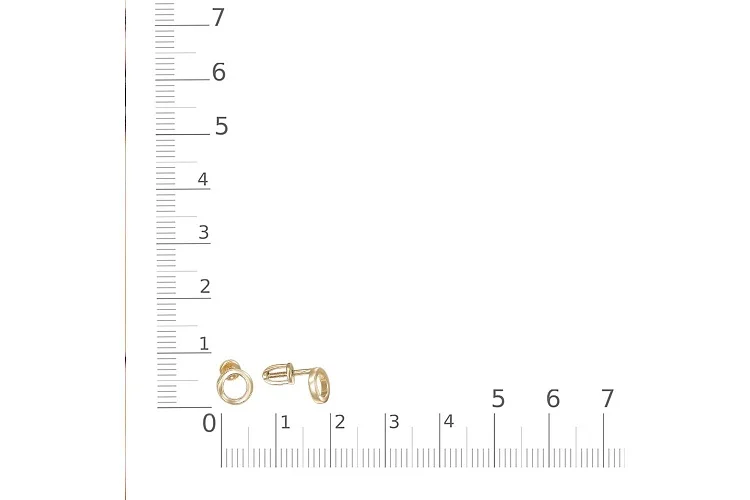 Серьги-пусеты Круги из жёлтого золота без вставок