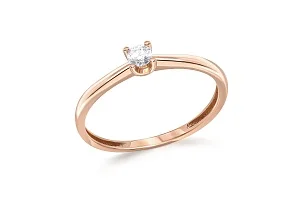 Кольцо из красного золота с муассанитом