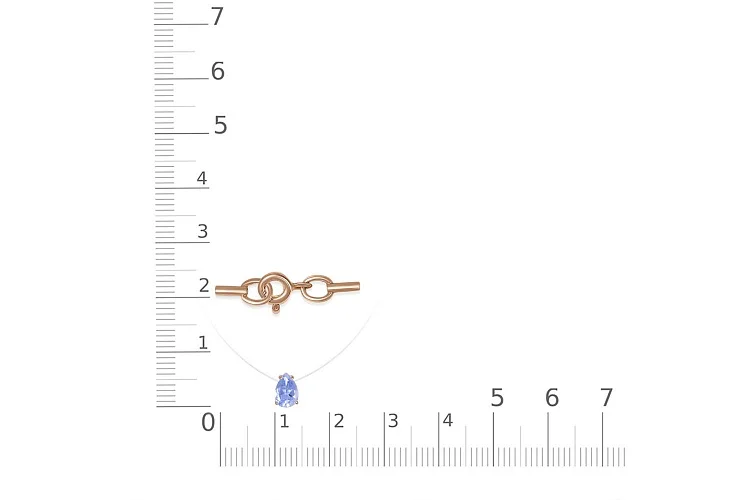 Колье из красного золота с танзанитом