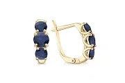 Серьги из жёлтого золота с 6 сапфирами