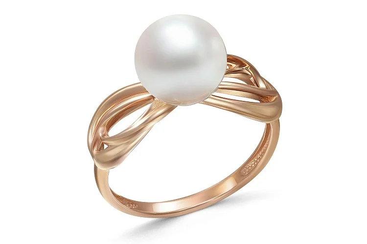 Кольцо из красного золота с жемчугом