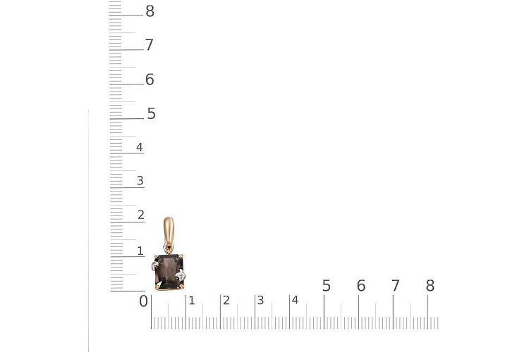 Подвеска Веточка из красного золота с раухтопазом