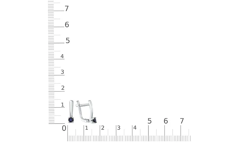 Серьги из белого золота с 2 сапфирами