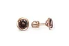 Серьги-пусеты из красного золота с 2 раухтопазами