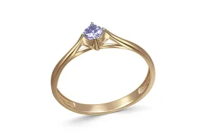 Кольцо из жёлтого золота с танзанитом