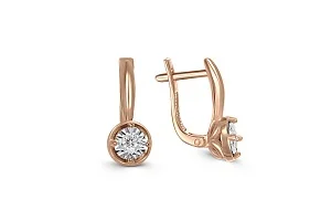 Серьги из красного золота с 2 бриллиантами