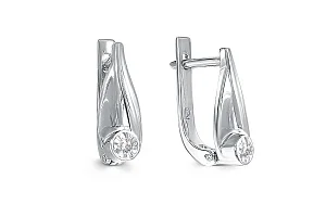 Серьги из белого золота с 2 бриллиантами