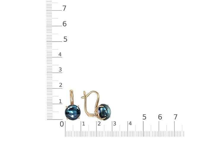 Серьги из жёлтого золота с 2 наноситалами