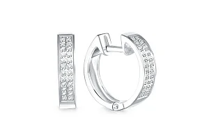 Серьги Дорожки из белого золота с 48 бриллиантами